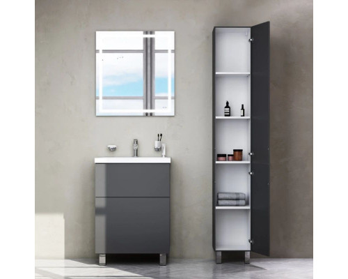 Заказать Тумба с раковиной графит матовый 61 см Am.Pm Gem M90FSX06022GM32 + M90WCC0602WG в магазине сантехники Santeh-Crystal.ru