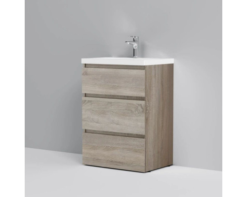 Приобрести Тумба с раковиной светлый дуб 61 см Am.Pm Gem M91FSX0602OF + M90WCC0602WG в магазине сантехники Santeh-Crystal.ru