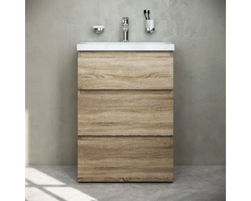 Приобрести Тумба с раковиной светлый дуб 61 см Am.Pm Gem M91FSX0602OF + M90WCC0602WG в магазине сантехники Santeh-Crystal.ru