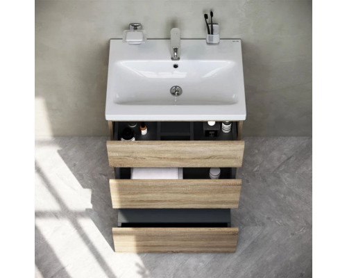 Приобрести Тумба с раковиной светлый дуб 61 см Am.Pm Gem M91FSX0602OF + M90WCC0602WG в магазине сантехники Santeh-Crystal.ru