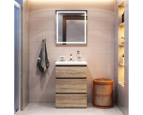 Приобрести Тумба с раковиной светлый дуб 61 см Am.Pm Gem M91FSX0602OF + M90WCC0602WG в магазине сантехники Santeh-Crystal.ru