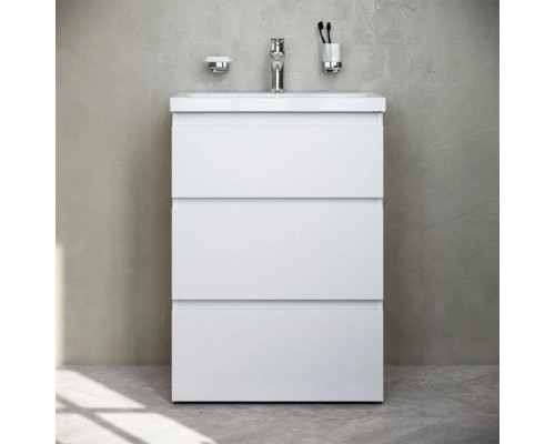 Купить Тумба с раковиной белый глянец 61 см Am.Pm Gem M91FSX0602WG + M90WCC0602WG в магазине сантехники Santeh-Crystal.ru