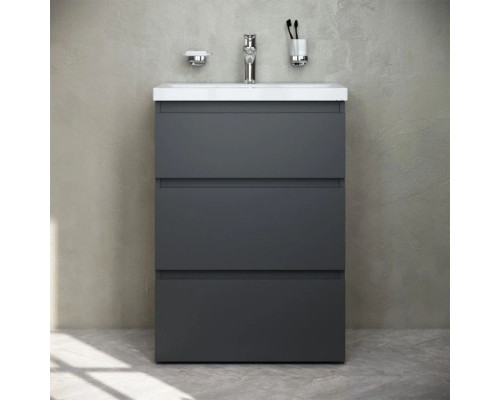 Купить Тумба с раковиной графит матовый 61 см Am.Pm Gem S M91FSX0602GM + M90WCC0602WG в магазине сантехники Santeh-Crystal.ru