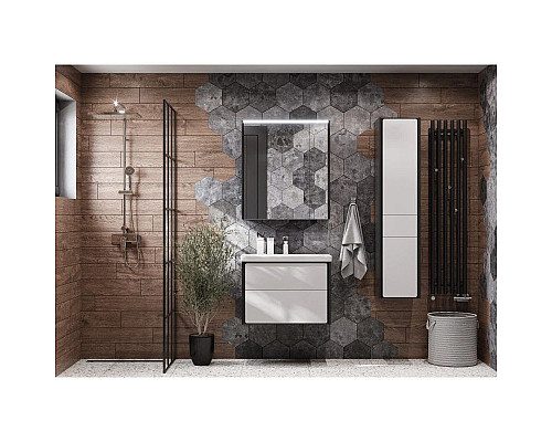 Приобрести Тумба с раковиной белый глянец/антрацит 70 см Roca Ronda ZRU9302964 + 327471000 в магазине сантехники Santeh-Crystal.ru