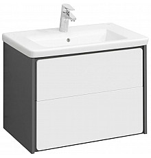 Тумба с раковиной белый глянец/антрацит 60 см Roca Ronda ZRU9302963 + 327472000