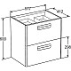 Заказать Тумба с раковиной фиолетовый 60 см Roca The Gap ZRU9302742 + 327472000 в магазине сантехники Santeh-Crystal.ru