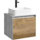 Купить Тумба с раковиной бетон светлый/ дуб балтийский 61 см Aqwella 5 Stars Mobi MOB0106BS + MOB0706DB + 641945 в магазине сантехники Santeh-Crystal.ru
