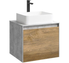 Тумба с раковиной бетон светлый/ дуб балтийский 61 см Aqwella 5 Stars Mobi MOB0106BS + MOB0706DB + 4640021064269