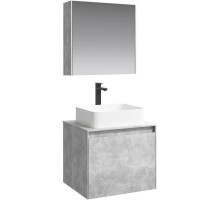 Комплект мебели бетон светлый 61 см Aqwella 5 Stars Mobi MOB0106BS + MOB0706BS + 641945 + MOB0406 + MOB0717BS