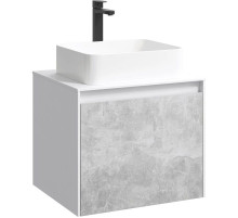 Тумба с раковиной белый глянец/ бетон светлый 61 см Aqwella 5 Stars Mobi MOB0106W + MOB0706BS + 641945