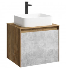 Тумба с раковиной дуб балтийский/ бетон светлый 61 см Aqwella 5 Stars Mobi MOB0106DB + MOB0706BS + 4640021064269
