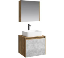 Комплект мебели дуб балтийский/ бетон светлый 61 см Aqwella 5 Stars Mobi MOB0106DB + MOB0706BS + 4640021064269 + MOB0406 + MOB0717DB