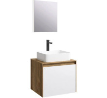 Комплект мебели дуб балтийский/ белый глянец 61 см Aqwella 5 Stars Mobi MOB0106DB + MOB0706W + 4640021064269 + SM0206