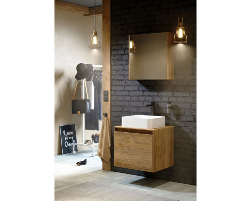 Купить Тумба с раковиной дуб балтийский 61 см Aqwella 5 Stars Mobi MOB0106DB + MOB0706DB + 641945 в магазине сантехники Santeh-Crystal.ru
