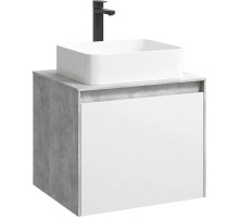 Тумба с раковиной бетон светлый/ белый глянец 61 см Aqwella 5 Stars Mobi MOB0106BS + MOB0706W + 4640021064269