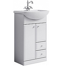 Тумба с раковиной белый глянец 55,5 см Aqwella Barcelona Ba.01.05/2 + 12091