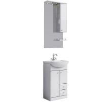 Комплект мебели белый глянец 55,5 см Aqwella Barcelona Ba.01.05/2 + 12091 + Ba.02.55