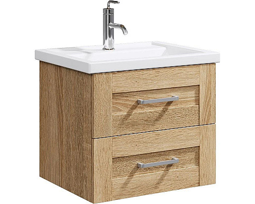 Купить Тумба с раковиной дуб сонома 60,5 см Aqwella Foster FOS01062DS + 4640021060773 в магазине сантехники Santeh-Crystal.ru