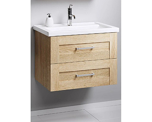Купить Тумба с раковиной дуб сонома 60,5 см Aqwella Foster FOS01062DS + 4640021060773 в магазине сантехники Santeh-Crystal.ru