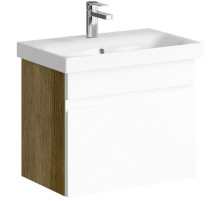Тумба с раковиной белый глянец/дуб балтийский 60 см Aqwella Smart SRT0106DB + UMMOD60SL/1