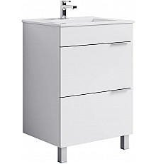 Тумба с раковиной белый глянец 61 см Aqwella Brig Br.01.06/2//W + 27181