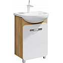 Тумба с раковиной дуб сонома/белый 55,5 см Aqwella Vega Veg.01.05 + 12091