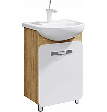Тумба с раковиной дуб сонома/белый 55,5 см Aqwella Vega Veg.01.05 + 12091