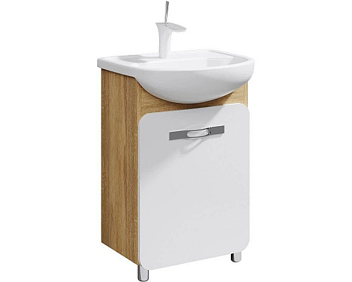 Приобрести Комплект мебели дуб сонома/белый 55,5 см Aqwella Vega Veg.01.05 + 12091 + Veg.04.05 в магазине сантехники Santeh-Crystal.ru