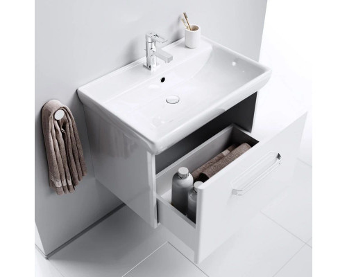 Купить Тумба с раковиной белый глянец 60 см Aqwella Neo Neo.01.06/1 + 1.WH30.2.082 в магазине сантехники Santeh-Crystal.ru