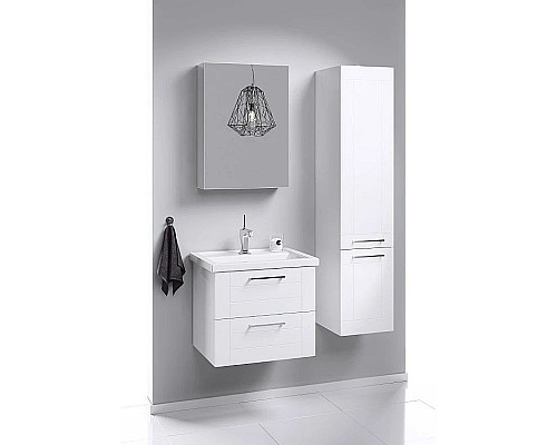 Купить Тумба с раковиной белый глянец 60,5 см Aqwella Manchester MAN01062 + 4640021060773 в магазине сантехники Santeh-Crystal.ru