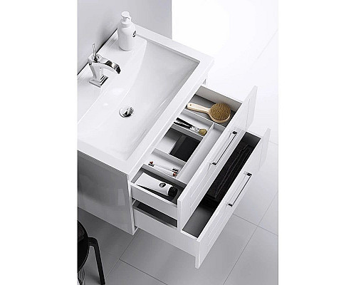 Купить Тумба с раковиной белый глянец 60,5 см Aqwella Manchester MAN01062 + 4640021060773 в магазине сантехники Santeh-Crystal.ru