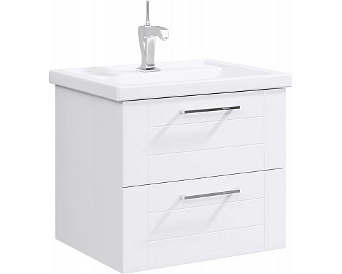 Купить Тумба с раковиной белый глянец 60,5 см Aqwella Manchester MAN01062 + 4640021060773 в магазине сантехники Santeh-Crystal.ru