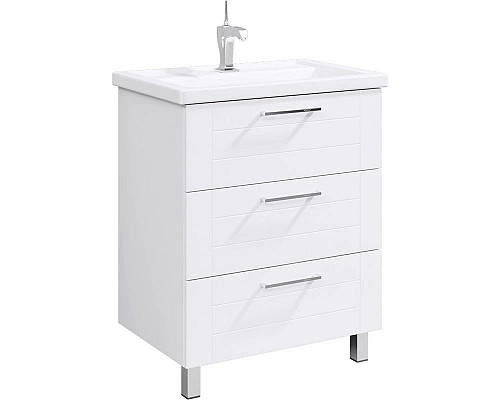 Приобрести Тумба с раковиной белый глянец 70,5 см Aqwella Manchester MAN01073 + 4620008197746 в магазине сантехники Santeh-Crystal.ru