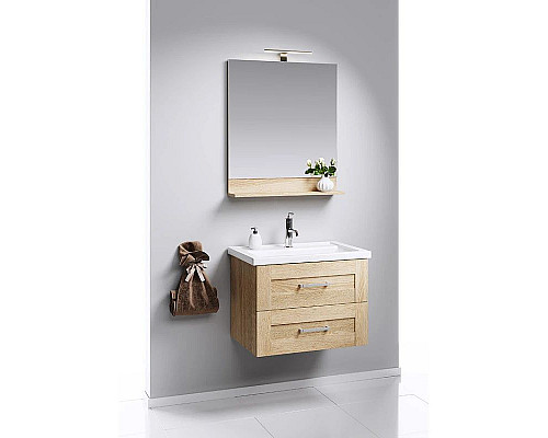 Купить Комплект мебели дуб сонома 70,5 см Aqwella Foster FOS01072DS + 4620008197746 + FOS0207DS в магазине сантехники Santeh-Crystal.ru