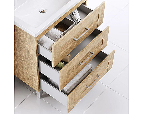 Приобрести Тумба с раковиной дуб сонома 70,5 см Aqwella Foster FOS01073DS + 4620008197746 в магазине сантехники Santeh-Crystal.ru