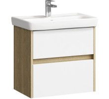 Тумба с раковиной дуб балтийский/белый глянец 60 см Aqwella City CI0106DB + UMMOD60SL/1