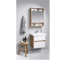 Комплект мебели дуб балтийский/белый глянец 60 см Aqwella City CI0106DB + UMMOD60SL/1 + SIT0406DB