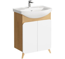 Тумба с раковиной дуб золотой/белый матовый 66 см Aqwella Basic BAS0106DZ + 4620008192475