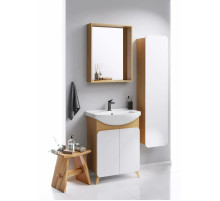 Комплект мебели дуб золотой/белый матовый 66 см Aqwella Basic BAS0106DZ + 4620008192475 + BAS0207DZ