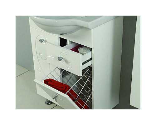 Купить Комплект мебели белый глянец 60,5 см Акватон Лиана 1A162901LL010 + 1WH109652 + 1A162602LL010 в магазине сантехники Santeh-Crystal.ru