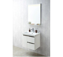 Комплект мебели белый глянец/грецкий орех 60 см Акватон Рене 1A258501NRC80 + 1WH302421 + 1A222302NR010