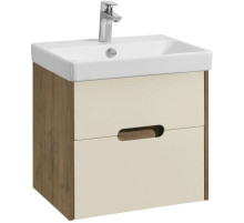 Тумба с раковиной бежевый/дуб веллингтон 55 см Акватон Оливия 1A2542K0OLVG0