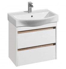 Тумба с раковиной белый глянец/дуб эндгрейн 65 см Акватон Нортон 1A2488K0NT010