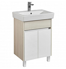 Тумба с раковиной белый глянец/ясень фабрик 60 см Акватон Верди 1A2077K1VDAV0