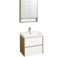 Комплект мебели белый глянец/дуб рустикальный 70,5 см Акватон Сканди 1A251801SDZ90 + 1WH501628 + 1A252202SDZ90