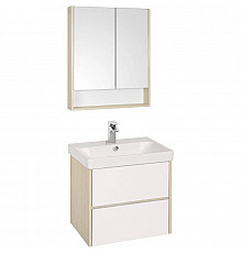 Комплект мебели белый глянец/дуб верона 70,5 см Акватон Сканди 1A251801SDB20 + 1WH501628 + 1A252202SDB20