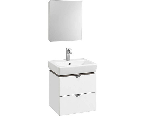 Заказать Комплект мебели белый глянец/серый кашемир 60 см Акватон Скай 1A238201SY010 + 1WH302186 + 1A238402SY010 в магазине сантехники Santeh-Crystal.ru