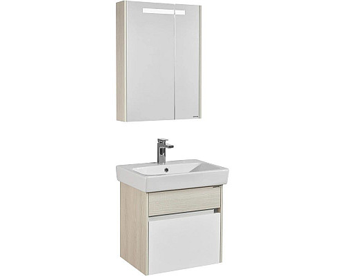 Заказать Комплект мебели белый глянец/ясень фабрик 60 см Акватон Верди 1A206701VDAV0 + 1WH302186 + 1A206902VDAV0 в магазине сантехники Santeh-Crystal.ru