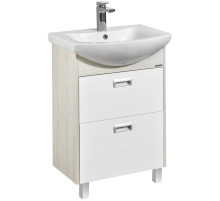 Тумба с раковиной белый глянец/дуб сомерсет 61 см Акватон Бекка 1A1966K1BAC20