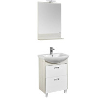 Комплект мебели белый глянец/дуб сомерсет 61 см Акватон Бекка 1A196601BAC20 + 1WH110246 + 1A214302BAC20